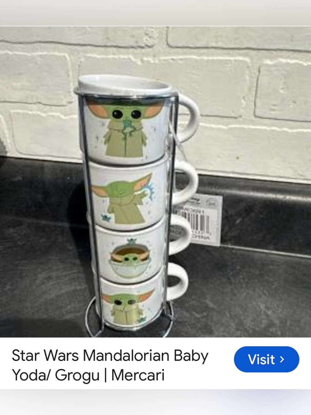 #3095*Star Wars Grogu Stackable Mug Set - Green